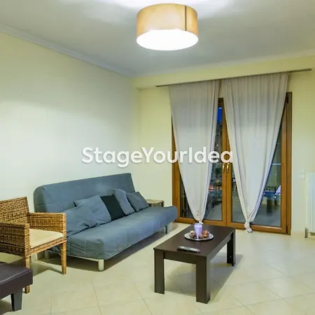 Apartment Lux - One Bedroom , Living , Kitchen , Bathroom - For 1 To 7 People, Also For Parties & Gatherings Up To 25 People, Only 15 Minutes From Thessaloniki Center And 8' Minutes From Thessaloniki Airport